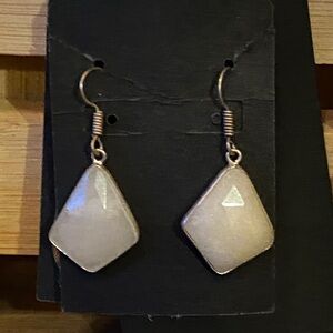 Elegant Gold and Cream Dangle Earrings